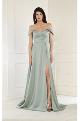 May Queen MQ1960 Off The Shoulder Prom Dress