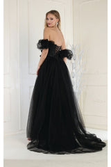 May Queen MQ1961 Floral Applique Special Occasion Gown - Dress