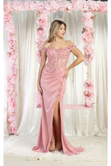LA Merchandise LA1962 Corset Bone Prom Gown - DUSTY ROSE / 4 - Dress