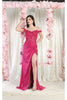 LA Merchandise LA1962 Corset Bone Prom Gown - FUCHSIA / 4 - Dress