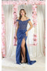 LA Merchandise LA1962 Corset Bone Prom Gown - MIDNIGTH BLUE / 4 - Dress