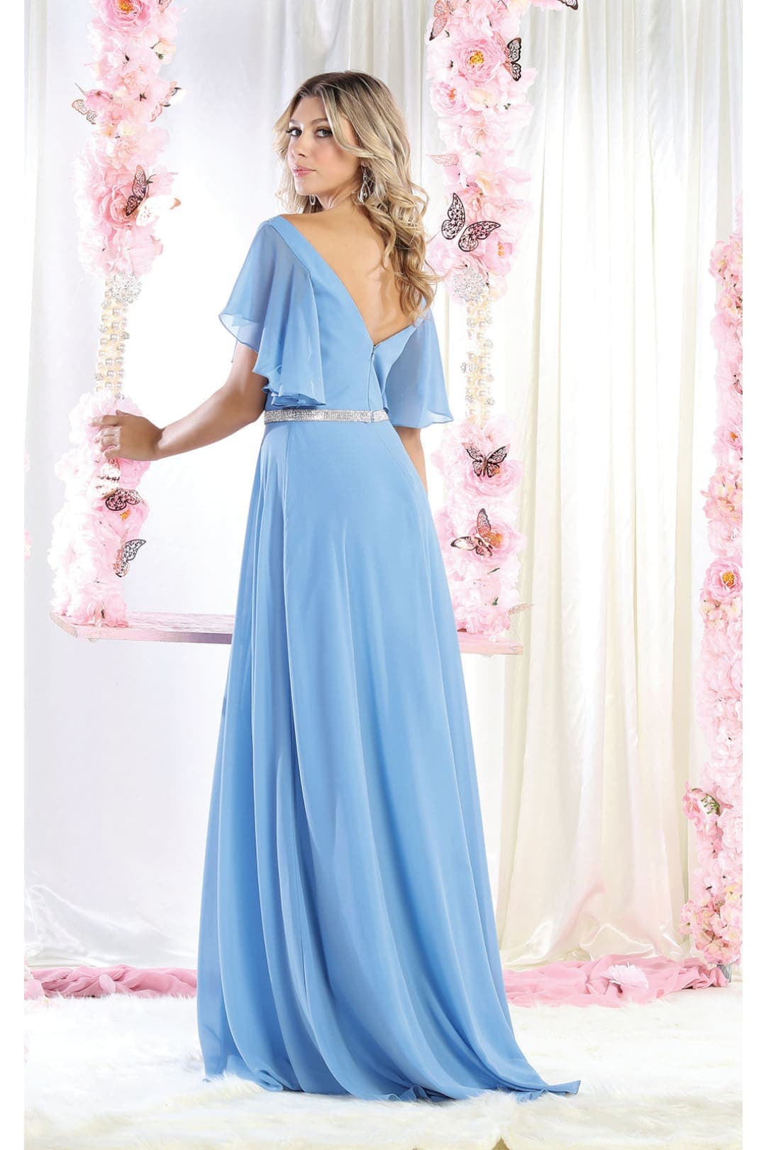 A-line Chiffon Dress - Dress