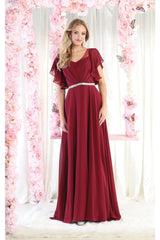A-line Chiffon Dress - Dress