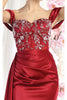May Queen MQ1977 Sheer Bodcie Red Carpet Gown - Dress