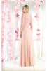 May Queen MQ1980 Boat Neck Embroidery Mother Of The Bride Dress