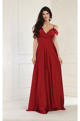 May Queen MQ1988 Cold Shoulder A-line long Dress - Dress