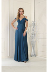 May Queen MQ1988 Cold Shoulder A-line long Dress - Dress