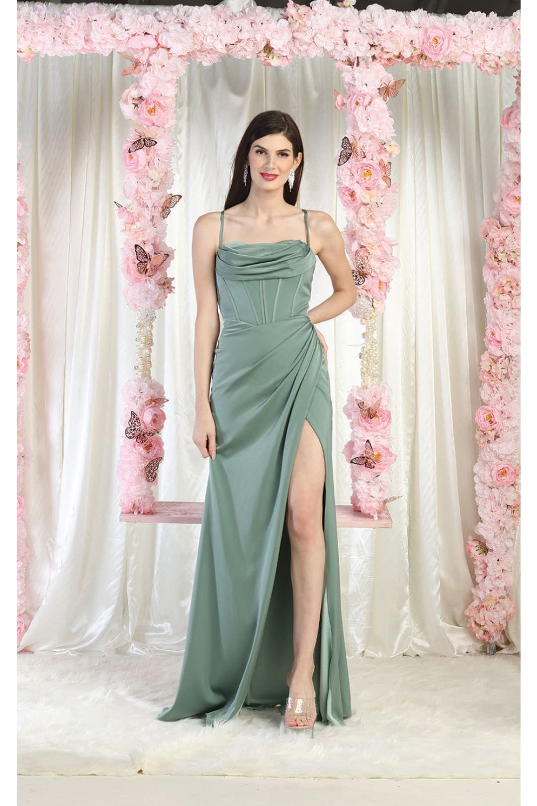 May Queen MQ1992 Cowl Neck Bridesmaids Dress - Dress