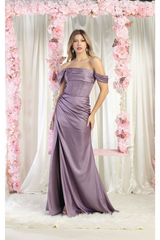 May Queen MQ1998 Corset Bone Bridesmaids Dress - VICTORIAN LILAC / 4 - Dress