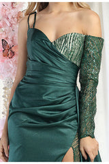 May Queen MQ2003 One Shoulder Embellished Prom Gown - Dress