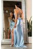 May Queen MQ2006 Cut Out Back Sleeveless Slit Formal Evening Gown - Dress