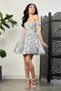 May Queen MQ2012 Off - Shoulder 3D Butterfly Applique Homecoming Dress - SILVER / 4