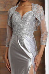 May Queen MQ2021 Spaghetti Strap Embroidery Beaded Pageant Gown - Dress