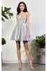 May Queen MQ2025 Lace Appliqued Spaghetti Strap Glitter Hoco Dress - Dress