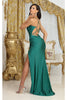 May Queen MQ2026 Strappy Corset Bone Slit Prom Long Sexy Formal Gown - Dress