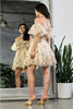 May Queen MQ2036 Sheer 3D Floral Glitter Cocktail Short Dress - Dress