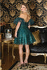 May Queen MQ2036 Sheer 3D Floral Glitter Cocktail Short Dress - Dress