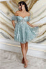 May Queen MQ2040 Corset Bodice 3D Flower Sweetheart Party Dress - SAGE / 2 - Dress