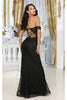 May Queen MQ2044 Rhinestone Corset Embroidered Long Gala Gown - Dress