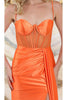 May Queen MQ2052 Spaghetti Straps Sheer Bodice High Sloit Porm Dress - Dress