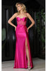 May Queen MQ2052 Spaghetti Straps Sheer Bodice High Sloit Porm Dress - Dress