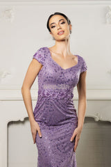 May Queen MQ2062 Floral Appliqued Long Mesh Formal Gown - Dress