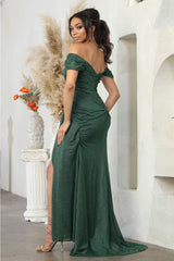 May Queen MQ2063 Off-Shoulder Mother of the Bride Ruched Gown - Dress