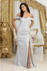 May Queen MQ2065 Sweetheart Glitter Side Panel Long Prom Dress - SILVER / 4 - Dress