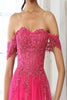 May Queen MQ2079 Off-Shoulder Glitter Prom A-Line Long Gown - Dress