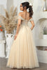 May Queen MQ2079 Off-Shoulder Glitter Prom A-Line Long Gown - Dress