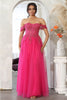 May Queen MQ2079 Off-Shoulder Glitter Prom A-Line Long Gown - ROSEGOLD / 4 - Dress