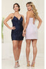May Queen MQ2092 Short Sequined Graduation Party Dress - Dress