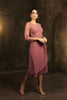 May Queen MQ2100 3/4 Sleeves Tea Length Mother of the Bride Dress - DUSTY ROSE / M - Dress