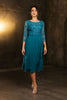 May Queen MQ2100 3/4 Sleeves Tea Length Mother of the Bride Dress - JADE / M - Dress