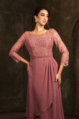 May Queen MQ2100 3/4 Sleeves Tea Length Mother of the Bride Dress - Dress