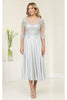 Mother Of The Bride A-Line Round Neck Semi Formal Dress By May Queen MQ2057 - SILVER / M - Dress