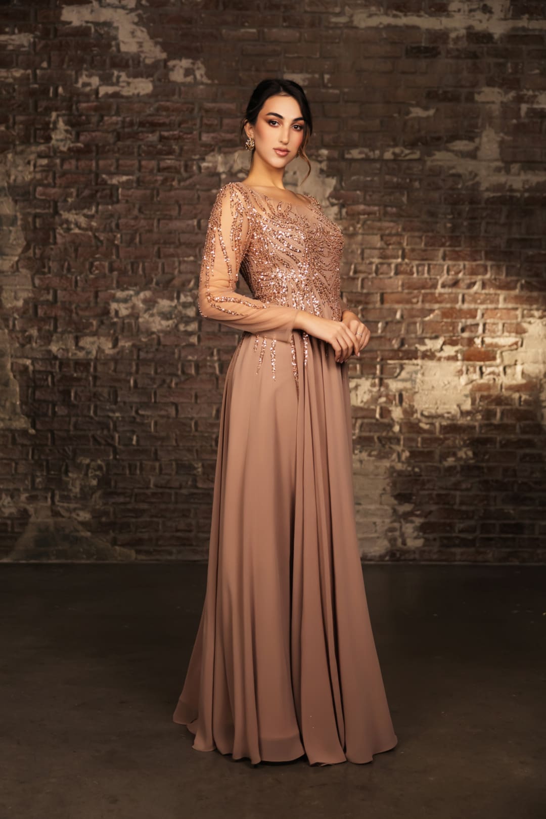 Mother Of The Bride Dress Long Sleeve A-Line Gown By May Queen MQ2161 - Dress