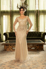 Mother Of The Bride Dress Sweetheart Formal Gown By Royal Queen RQ8132 - GOLD / 8 - Dress