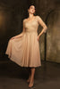 Mother Of The Groom V-Neck A-Line Cocktail Dress By May Queen MQ2108 - GOLD / M - Dress