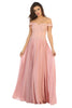 Off Shoulder Prom Dress - Dusty Rose / 2