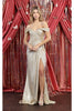 Off The Shoulder Long Dresses For Prom - GOLD / 4