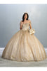 Off The Shoulder Quinceanera Dress And Plus Size - CHAMPAGNE / 4