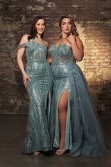 Pageant Dress Asymmetric Sheer Sides Prom Gown By Royal Queen RQ8177 - Dress