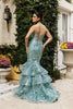 Prom Dress Plunging V-Neck Beaded Formal Gown By Royal Queen RQ8148 - Dress