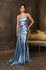 Prom Dress Square Neck Sleeveless Gala Gown By May Queen MQ2145 - DUSTY BLUE / 4 - Dress