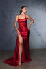 Prom Dress Square Neck Sleeveless Gala Gown By May Queen MQ2145 - RED / 4 - Dress