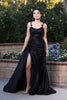 Prom Dress Square Neck Sleeveless Gala Gown By May Queen MQ2145B - BLACK / 22 - Dress