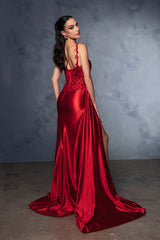 Prom Dress Square Neck Sleeveless Gala Gown By May Queen MQ2145B - Dress