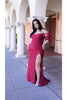 Prom Dress Stretchy Off The Shoulder Plus Size Gown By May Queen MQ1858B - Dress