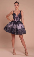 **Portia and Scarlet: Enchanting Embellished V-Neck Cocktail Dress**